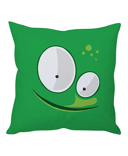 Stybuzz Eyes And Mouth Cushion Cover - Green
