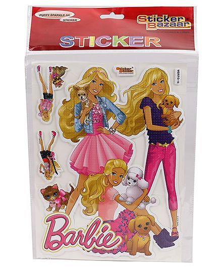 Sticker Bazaar Barbie A4 Puffy Sparkle Sticker Set