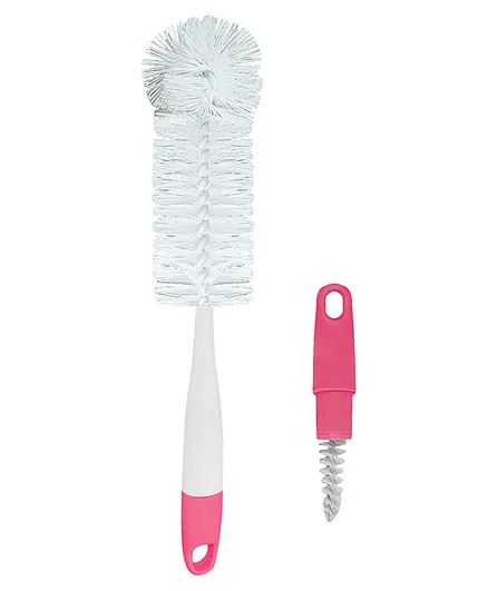 Buddsbuddy XYLO 2 in 1 Baby Bottle and Nipple Cleaning Brush - Pink