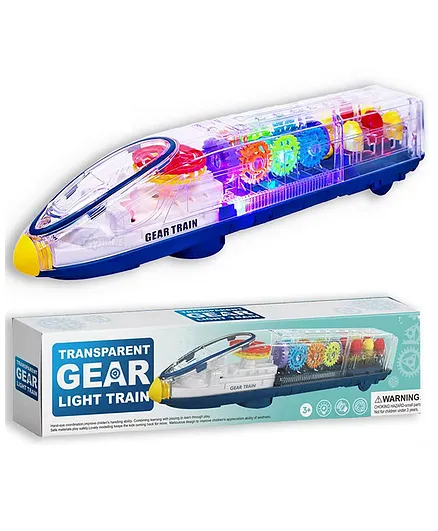 NEGOCIO Transparent 3D Battery Operated Train Toy 360 Degree Rotation - (Colour May Vary)