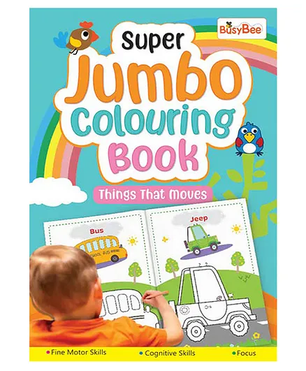 Pegasus Super Jumbo Colouring Book (Things That Move) - English