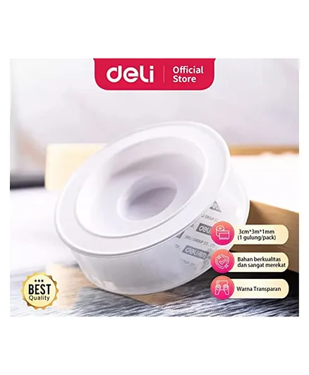Deli Double-sided Transparent Tape - White