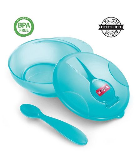 Babyhug Feeding Bowl With Spoon - Turquoise Green