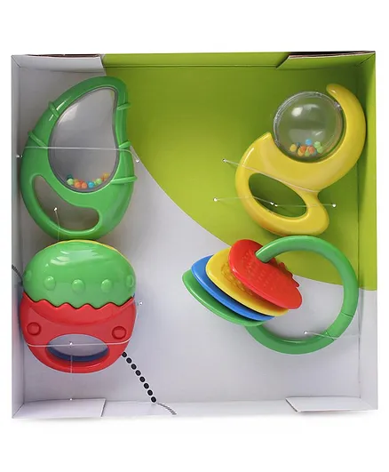 ABC Rattles In Soft Shapes Pack Of 4 (Colour & Shape May Vary )
