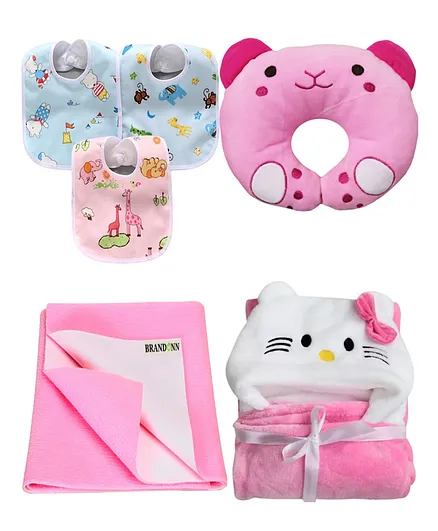 BRANDONN New Born Baby Gift Set Combo Pack for Baby Boys and Baby Girls Pack of 6 Pcs - Multicolour