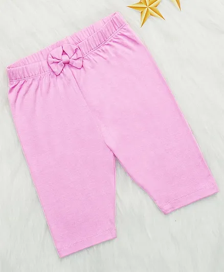 Kidbea Antibacterial Highly Sweat Absorbent Bow Applique Solid Pant - Pink