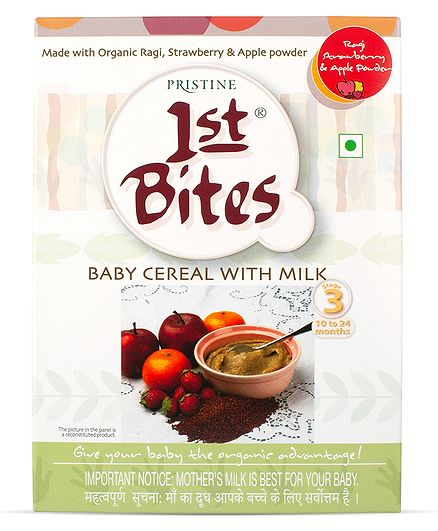 Pristine 1st Bites Ragi Strawberry & Apple Powder 10 Months to 24 Months Stage 3 - 300 gm