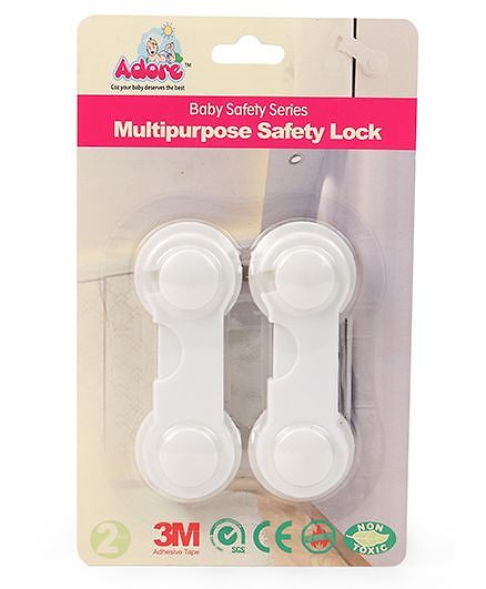 Adore Baby Multipurpose Safety Lock Pack Of 2 White - 16 cm