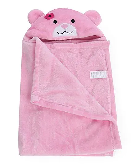Adore Baby Fleece Hooded Blanket - Pink