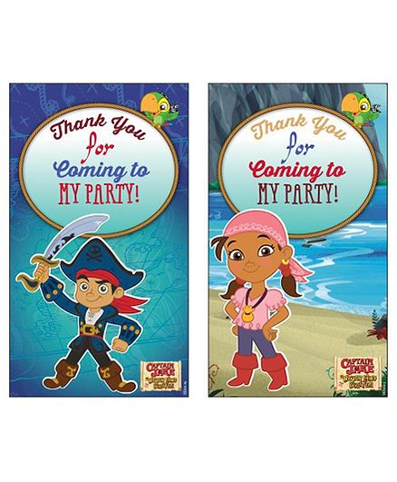 Disney Captain Jake And The Neverland Thank You Cards Pack of 10 - Multicolour