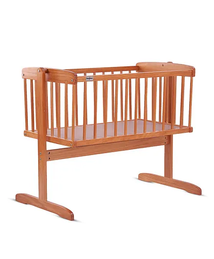 Baybee Wooden Cradle Baby Crib with Mosquito Net & Swing Lock Function - Antique