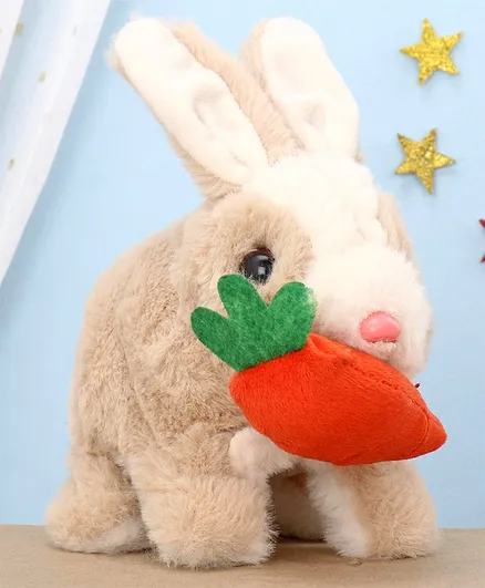 Aarohi Toys Musical Poochie Rabbit Mud Brown - Height 17.5 cm