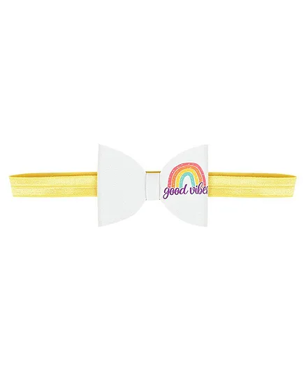 Aye Candy Good Vibes Bow Headband - Yellow