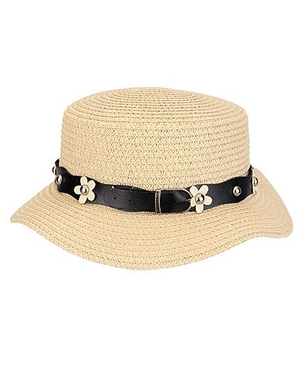 Babyhug Floral Motifs Design Hat - Cream