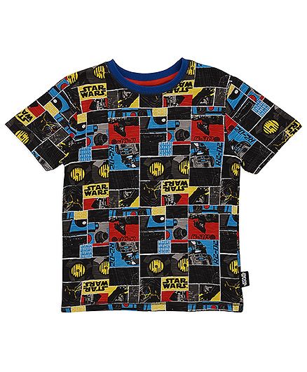 Mothercare Half Sleeves T-Shirt Star Wars Print - Multi Color
