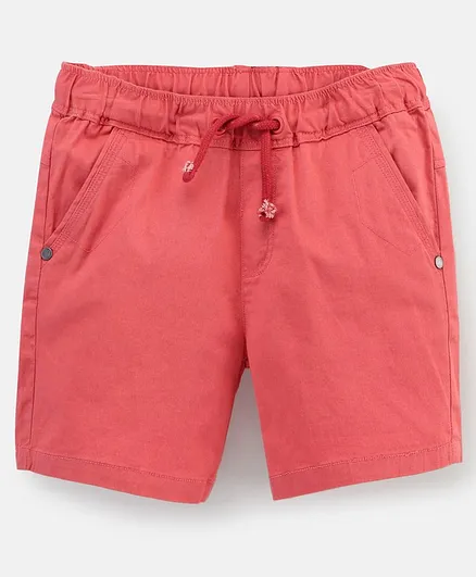 ToffyHouse Mid Thigh Solid Shorts - Rust