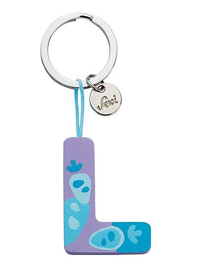 Sevi Wooden L Alphabet Key Chain - Purple Blue