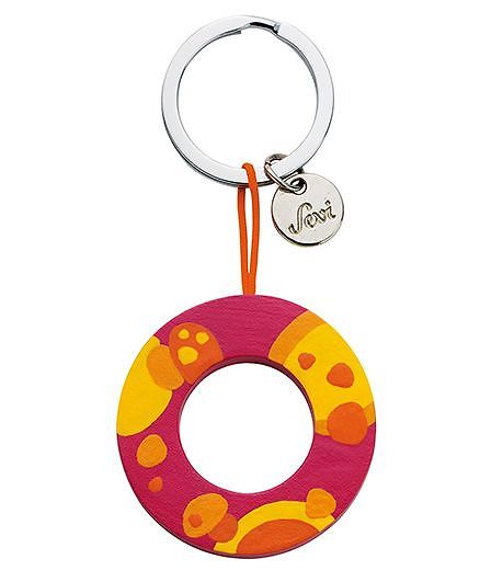 Sevi Wooden O Alphabet Key Chain - Dark Pink Yellow