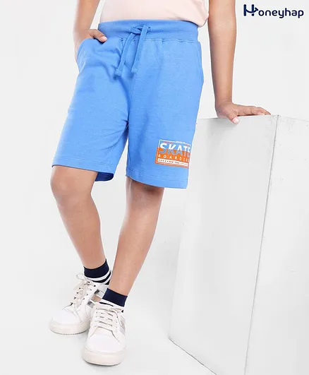 Honeyhap Premium 100% Cotton Solid Bermuda with Soil Release Finish - Blue
