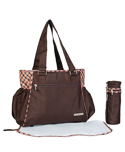 My Milestones Diaper Bag Spectra Plaid Design - Brown