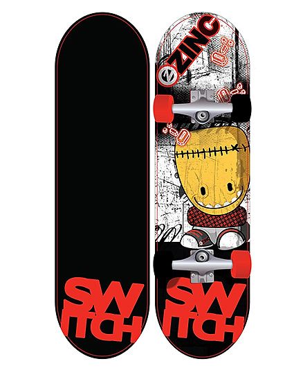 Zinc Switch Kids Skateboard - Black & Red