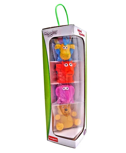 Giggles Animal Shaped Squeaky Bath Toys Pack of 4 - Multicolour
