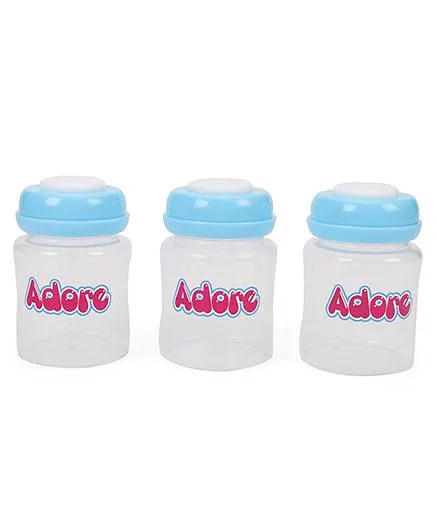 Adore Milk Storage Bottles Blue - 3 Pieces