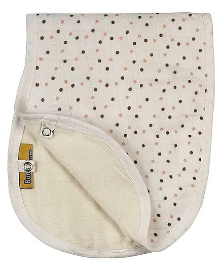 BumChum Organic Muslin Burpy Bibs Dots Print - White