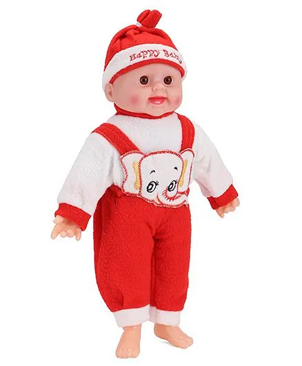 Smiles Creation Baby Doll Elephant Print Red - 40 cm