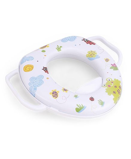 Babyhug Cushioned Potty With Handle Animal Print - White