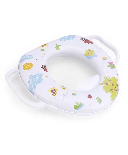 Babyhug Cushioned Potty With Handle Animal Print - White