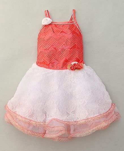 M'Princess Flower Lace Party Dress - Orange