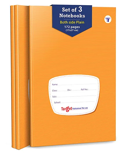 Target Publications Both Sides Blank Small Notebooks Pack of 3 - 172 Pages Each