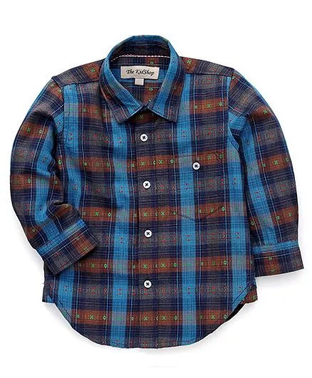 The KidShop Checkered Shirt - Blue & Brown