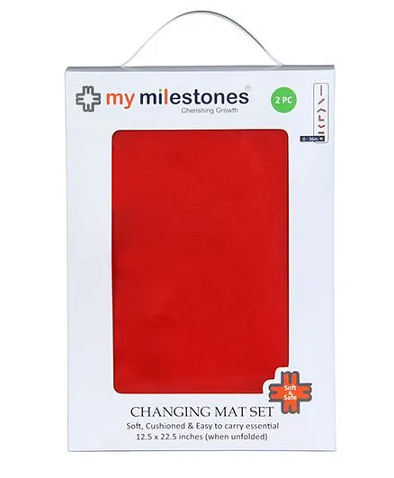My Milestones Changing Mat Red - Set Of 2