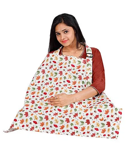 Lulamom Leaf Floral Printed Extra Wide Feeding & Nursing Cover - Multi Color