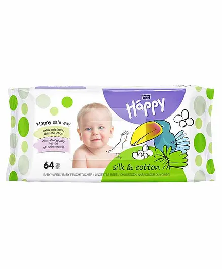 Bella Baby Wet Wipes Silk N Cotton - 64 Pieces