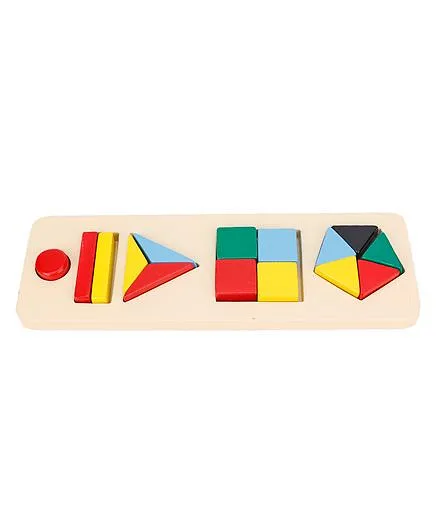 Alpaks 5 Shape Fraction Puzzle - Multicolor