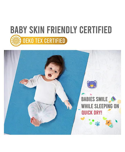 Quick Dry Medium Bed Protector - Cyan
