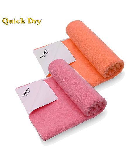 Quick Dry Bed Protector Twin Pack Small - Salmon Rose & Peach