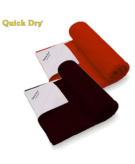 Quick Dry Baby Bed Protector Medium Pack of 2 - Maroon Brown