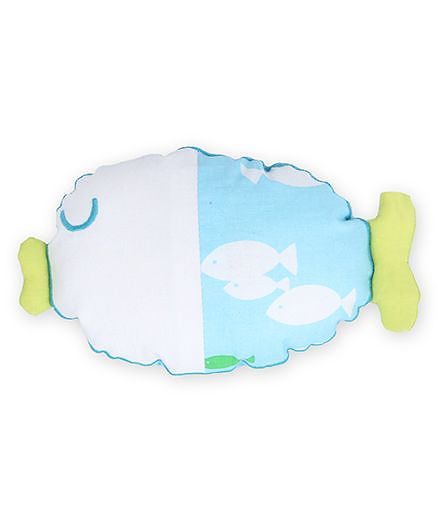 HouseThis The Happy Fishing Pure Cotton Cushion Cover - Blue