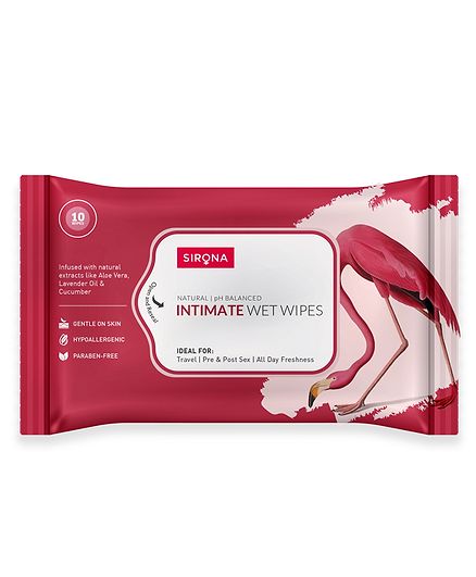 Sirona Intimate Wet Wipes - 10 Pieces