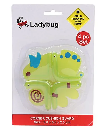 Ladybug Snail Shape Corner Cushion Guard Green - Set of 4
