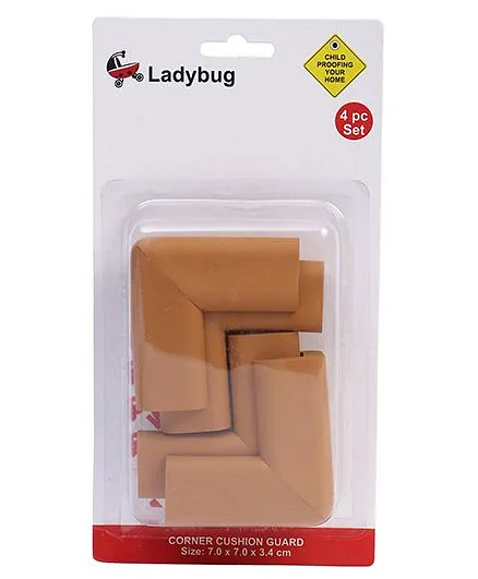 Ladybug L Shape Super Soft Corner Guard Brown - Pack Of 4