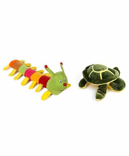 Deals India Turtle And Caterpillar Soft Toy - Multicolor