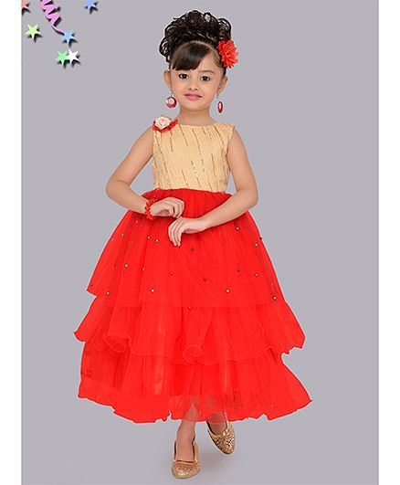M'Princess Sequin Evening Gown - Red