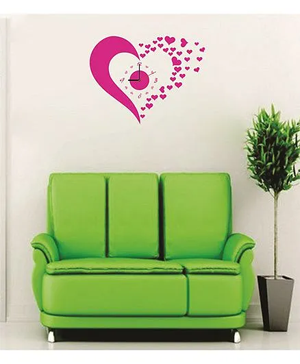 Syga Heart Wall Clock Design - Pink