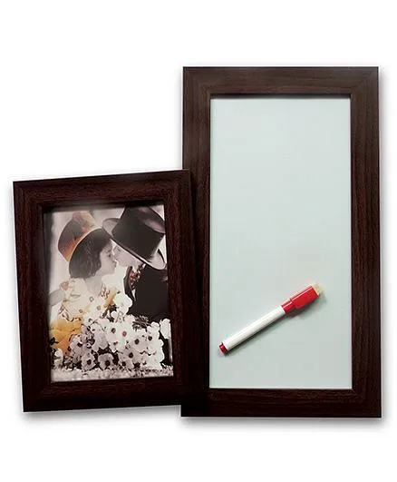 EZ Life Photo Holder & White Board Planner - Coffee Brown