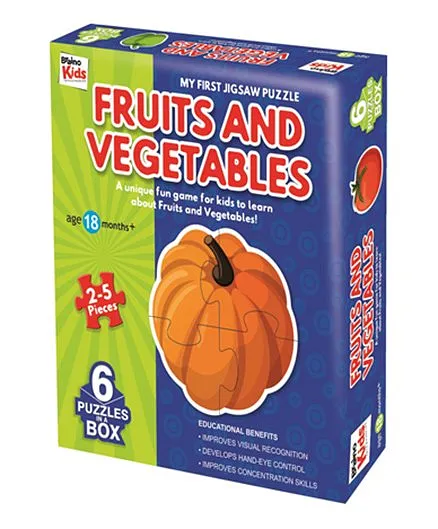 Braino Kids My First Jigsaw Vegetables - Blue